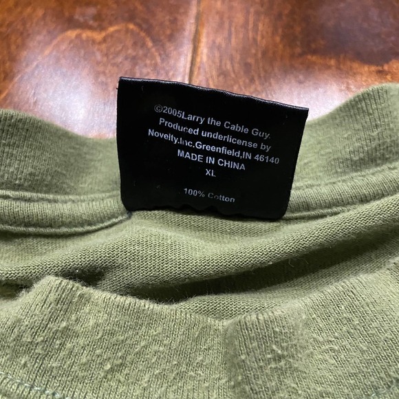 Larry The Cable Guy Git R Done 2005 Army Green T-Shirt Men's Size XL - Picture 8 of 9